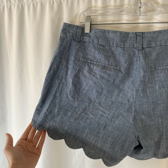 J. Crew Shorts Women's 12 Blue Flat Front Slit Pockets 4" Inseam 100% Cotton - Picture 8 of 8